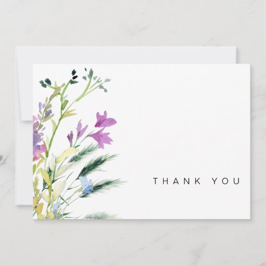 野花カラフル葬式の忌引きありがとう サンキューカード (正面)