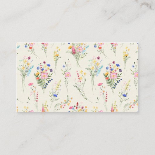 野花カラフル赤ちゃんシャワーベビー本 エンクロージャーカード (裏面)