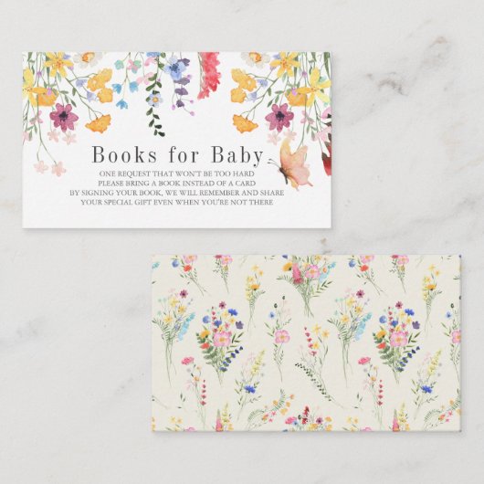 野花カラフル赤ちゃんシャワーベビー本 エンクロージャーカード (正面/裏面)
