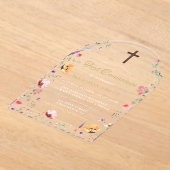 野花スタイリッシュ園最初の聖餐式 アクリル招待状 (レイダウン)