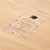 野花スタイリッシュ牧草園卒業 アクリル招待状 (レイダウン)