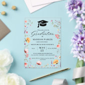 野花スタイリッシュ牧草園卒業 アクリル招待状 (インサイチュ (ウェディング))