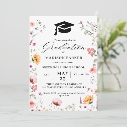 野花スタイリッシュ牧草園卒業 招待状 (スタンド正面)