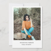 野花スタイリッシュ牧草地ガーデンツイン卒業 招待状 (裏面)