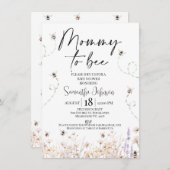 野花ハチMommy to Bee赤ちゃんシャワー 招待状 (正面/裏面)