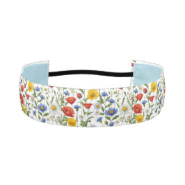 野花パターン（の模様が）あるカラフルフローラかわいらし夏 アスレチックヘッドバンド