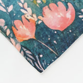 野花パーソナライズされたの星空が逃げる フリースブランケット (角)