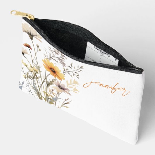 野花パーソナライズされた アクセサリーポーチ (見開き)