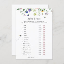 野花ビーベビー特徴シャワーゲームカード 招待状