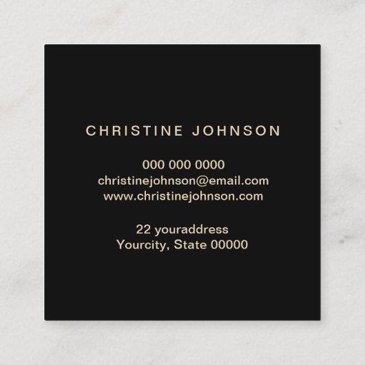 野花フェイク金ゴールドフォイル女王ビー スクエア名刺 (裏面)