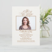 野花フォトお祝いのライフ招待状 招待状 (スタンド正面)