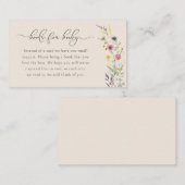 野花フローラベビー書 |赤ちゃんシャワー エンクロージャーカード (正面/裏面)