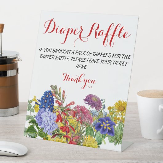 野花フローラ開花おむつラッフルゲームプレイス 台座サイン (インサイチュ)