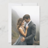 野花モダンセージ結婚グリーンの写真 招待状 (裏面)