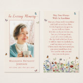 野花モダン追葬祈りの言葉カード (正面&裏面)