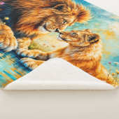 野花ライオンライオンズメドウの装飾 シェルパブランケット (3/4)