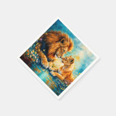 野花ライオンライオンズメドウの装飾 スタンダードカクテルナプキン (角)