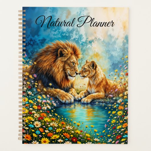 野花ライオンライオンズメドウの装飾 プランナー手帳 (正面)