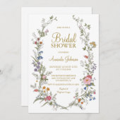 野花ワイルドフラワーズフローラブライダルシャワー 招待状 (正面/裏面)