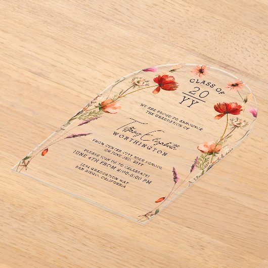 野花卒業党 アクリル招待状 (レイダウン)