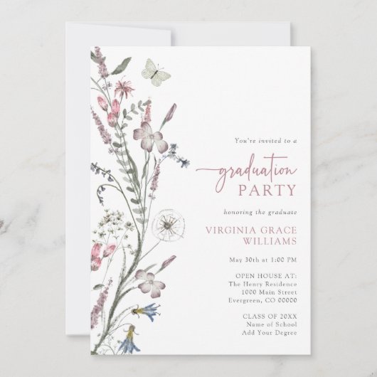 野花卒業党 招待状 (正面)