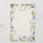 野花枠文具パーソナライズされた具 便箋 (正面/裏面)