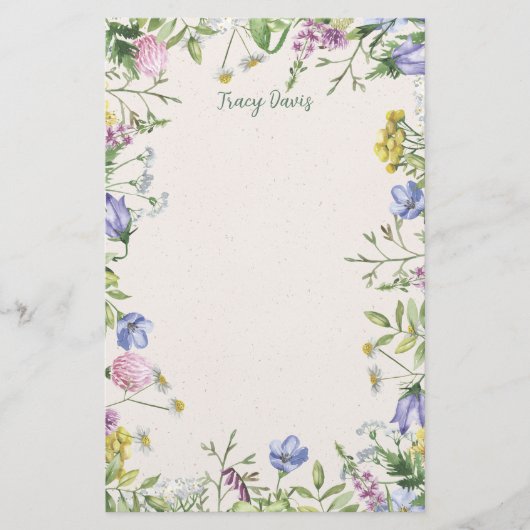 野花枠文具パーソナライズされた具 便箋 (正面)