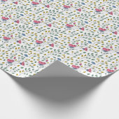 野花柄カラフル野花フローラ ラッピングペーパー (角)