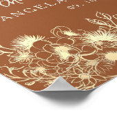 野花焼きオレンジ結婚の歓迎ポスター ポスター (角)