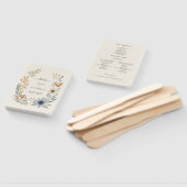 野花素朴リース庭園の結婚式プログラム ハンドファン (組立なし)