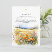 野花素朴宗教葬儀サンキューカード 招待状 (スタンド正面)