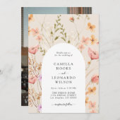 野花素朴野花結婚の写真 招待状 (正面/裏面)