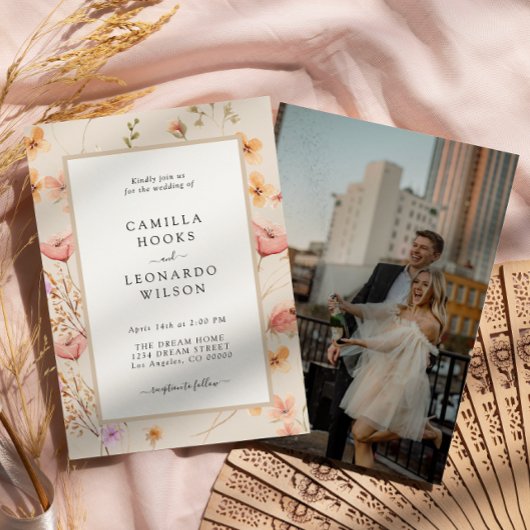 野花素朴野花結婚の写真 招待状