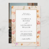 野花素朴野花結婚の写真 招待状 (正面/裏面)