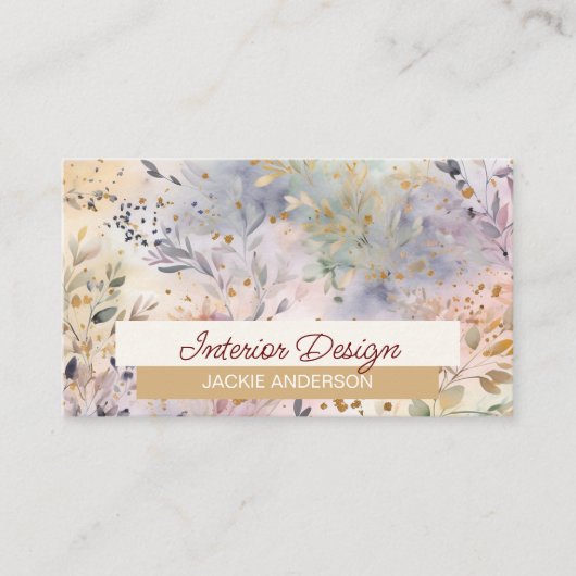 野花茎緑琥珀の水色 名刺 (正面)