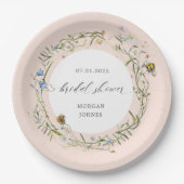 野花草地エレガントブライダルシャワー紙プラット ペーパープレート (正面)