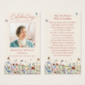 野花記念葬式祈りの言葉カード (正面&裏面)