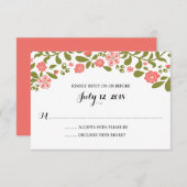 野花 |ウェディングRSVP 出欠カード (正面/裏面)