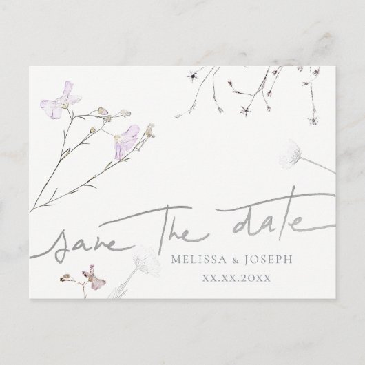 野花 |セーブ・ザ・デート案内はがき 案内ポストカード (正面)