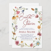 野花 – ワイルドフラワーフローラブライダルシャワー 招待状 (正面/裏面)