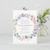 野花 |手の絵を描フローラベビーシャワー 招待状 (スタンド正面)