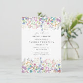 野花 |手の色彩の鮮やかフローラブライダルシャワー 招待状 (スタンド正面)