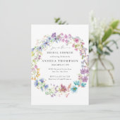野花 |手の色彩の鮮やかフローラブライダルシャワー 招待状 (スタンド正面)