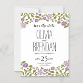 野花 |日付の保存 マグネット招待状 (正面)