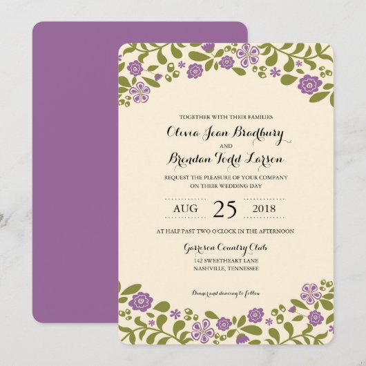 野花 | 結婚s 招待状 (正面/裏面)