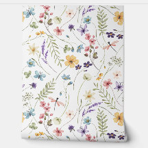 野花・蝶・トンボ柄