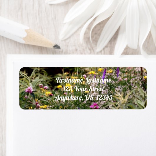 野花inフィールド写真の油絵のアドレス ラベル (インサイチュ)