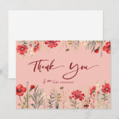 野花Red Wildflowers サンキューカード (正面/裏面)