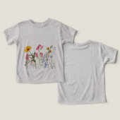 野花Tシャツ、ヴィンテージ植物系キッズティー、 (デザイン正面&裏面)