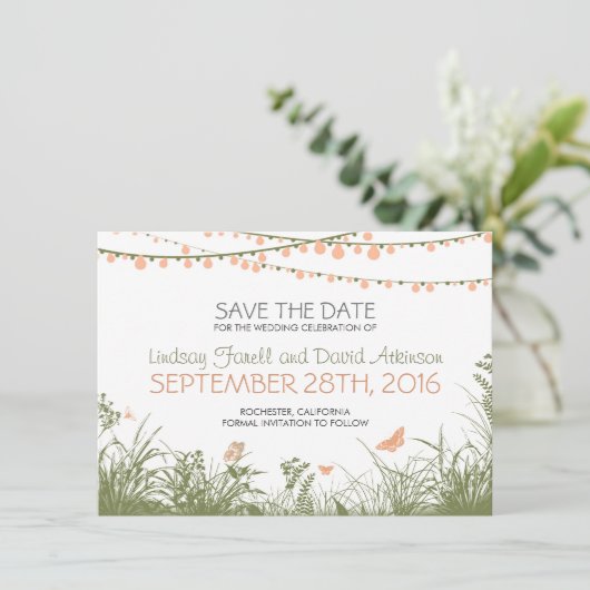 野草とぶら下がった灯りが日付カードを救う セーブザデート (スタンド正面)